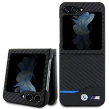 BMW Leder Carbon Hülle für Samsung Galaxy Z Flip 5 - schwarz