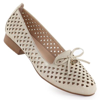 Damen-Lords-Schuhe mit durchbrochenem Goldmuster, Modell Jezzi 222-5