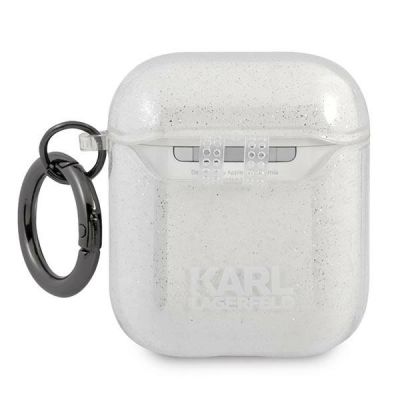 2. Karl Lagerfeld Glitter Karl's Head Case für AirPods 1/2 - Silber