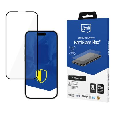 3mk HardGlass Max Schwarzes gehärtetes Glas für Apple iPhone 17 Pro