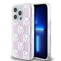 DKNY Liquid Glitter Multilogo iPhone 15 Pro Hülle – Pink