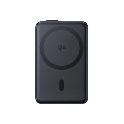 4. Baseus Nomos 10000mAh 45W Qi2 Powerbank mit MagSafe-kompatiblem Ständer und integriertem USB-C-Kabel – Schwarz