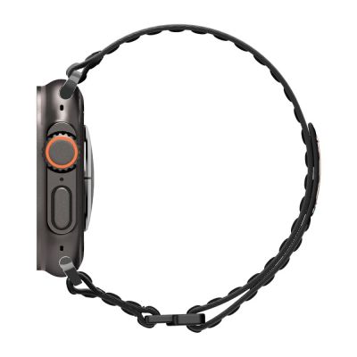 3. Spigen WBF0 Armband für Apple Watch 44 / 45 / 46 / 49 mm - Schwarz