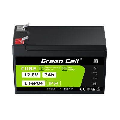 22. GREEN CELL LIFEPO4 CUBE-AKKU 7AH 12V/12,8V 89,6Wh LFPGC12V7AH