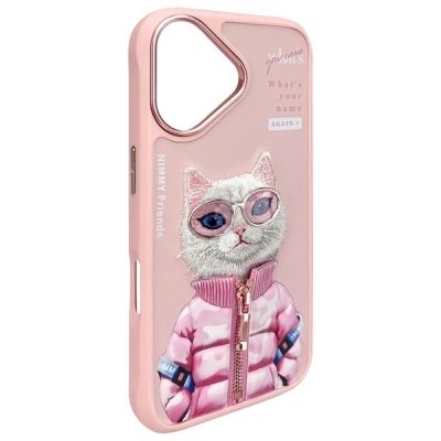 4. Nimmy Cool&Cute 2.0 Katzenhülle für iPhone 16 - Rosa
