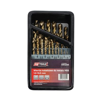 2. AWTOOLS Metall-Kobalt-Bohrerset, 25-teilig