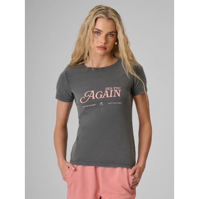 Damen-T-Shirt mit schmaler Passform und Aufdruck 4F 4FRAW26TTSHF4373-24S