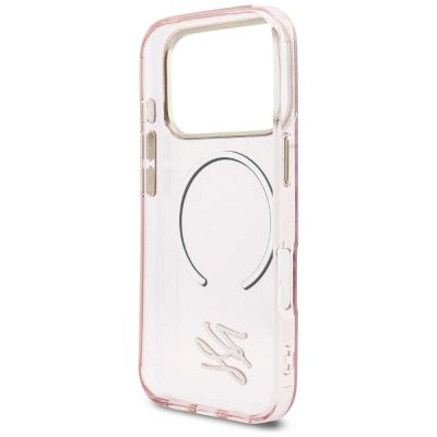 7. Karl Lagerfeld IML KL Script Logo MagSafe Hülle für iPhone 17 Pro Max – Pink