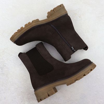 14. Damen-Lederstiefeletten als Chelsea Boots in Schokoladenbraun Sergio Leone TR25733-S