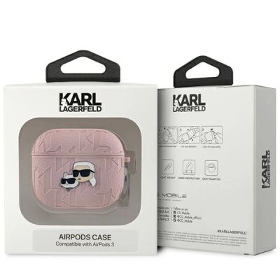 3. Karl Lagerfeld Monogram Karl & Choupette Head Case für AirPods 3 – Pink