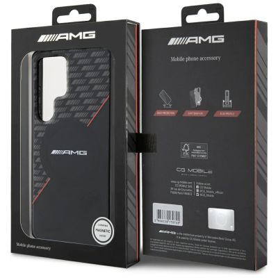 8. AMG Double Layer Rhombs MagSafe Case für Samsung Galaxy S25 Ultra - Schwarz/Rot
