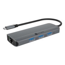 ICY BOX IB-DK4034a-CPD Kabelgebundener USB 3.2 Gen 1 (3.1 Gen 1) Typ-C-USB-Stick, Aluminium, Silber