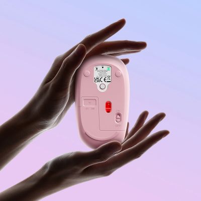 12. Kabellose Maus Baseus F01B 2,4 GHz + Bluetooth 3.0 + 5.0 – rosa