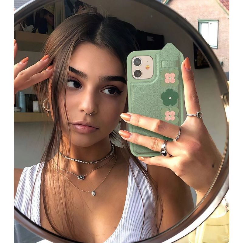 13. Kingxbar Sweet Series Gel-Hülle verziert mit originalen Swarovski-Kristallen mit Ständer iPhone 12 Pro Max blau