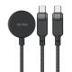 2. Acefast C6-11 USB-C 3in1 Kabel - 2x USB-C / Qi 480Mb/s 100W 1.2m - schwarz
