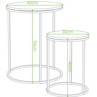 8. 2-in-1 Couchtisch-Set, Holztischplatte 30/40 cm