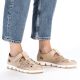 8. Rieker W RKR651 beige Leder Klettverschluss durchbrochene Schuhe