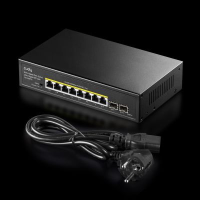 4. Cudy GS1008PS2 Netzwerkkarte, unmanaged Gigabit Ethernet (10/100/1000) mit PoE-Unterstützung, Schwarz