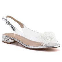 Transparente Damen-Sandalen mit silberfarbenem Zierelement D&A MR62-9072