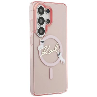 4. Karl Lagerfeld IML KC Script MagSafe Hülle für Samsung Galaxy S26 Ultra – Pink