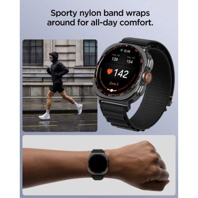 5. Spigen WBF1 Armband für Samsung Galaxy Watch Ultra 47 mm – Schwarz