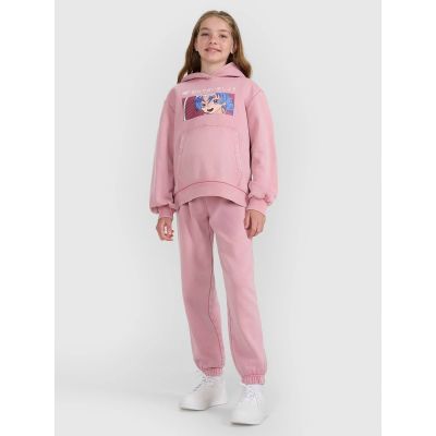 7. Mädchen-Sweatshirt mit Kapuze, offen, 4F 4FJRAW25TSWSF2294-54S