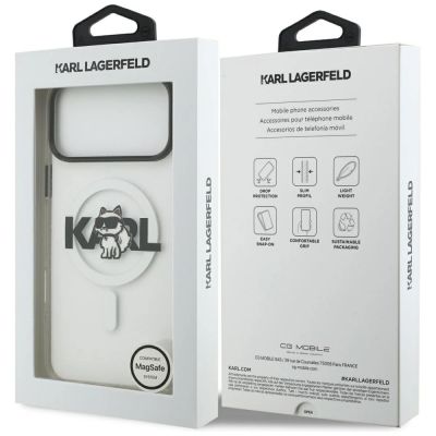 8. Karl Lagerfeld IML Choupette Sketch Logo MagSafe Case für iPhone 17 Pro – Transparent