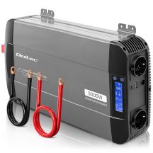 Qoltec Sinus-Spannungswandler | 12 V auf 230 V | 2500/5000 W | LCD | USB | USB-C | Kompatibel mit LiFePO4-, GEL- und AGM-Akkus