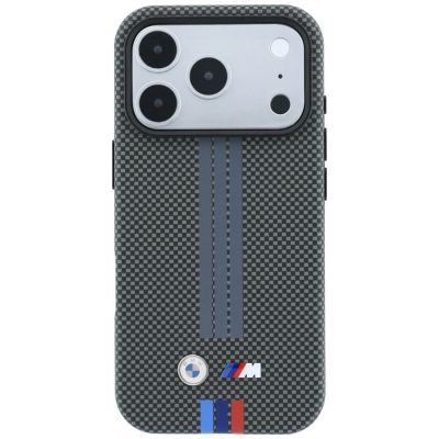 3. BMW M Quadrille Kevlar Dreifarben-Print-Lines MagSafe Hülle für iPhone 18 Pro / 17 Pro - Dunkelgrau
