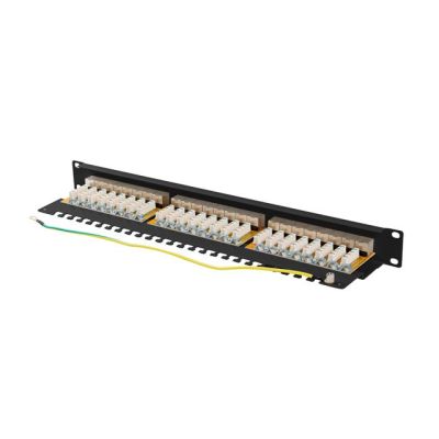 17. LANBERG Patchpanel, 24 Ports, 1 HE, 19" CAT.6A FTP, Schwarz, PPSA-1024-B