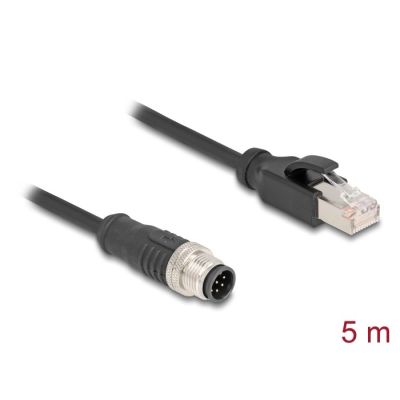 3. DeLOCK Kabel M12 A-coded, 8-polig, Stecker auf RJ45-Stecker, PVC, 5 m