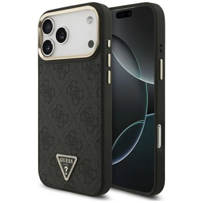 Guess 4G Triangle Logo MagSafe Case für iPhone 17 Pro Max - Schwarz und Gold