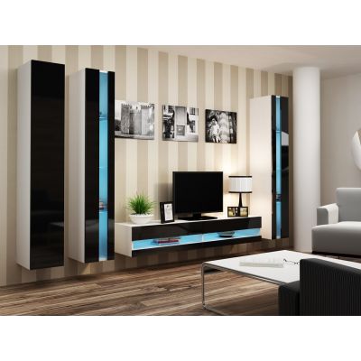9. VIGO NEU 180/40/30 weiß/schwarz Hochglanzregal