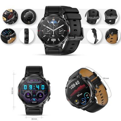 11. Gravity GT21-3 Smartwatch + Schwarzes Silikonarmband