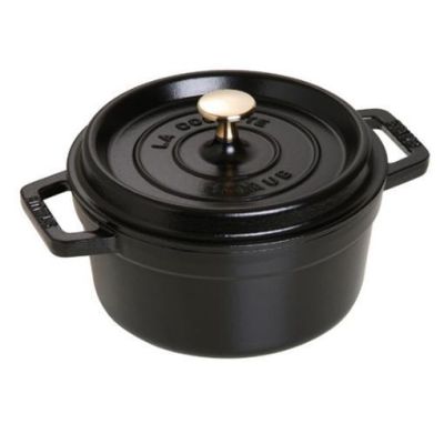 2. Runder gusseiserner Topf Staub – Schwarz, 2,2 l