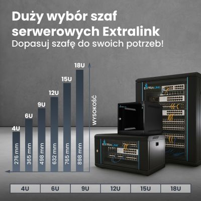 18. Extralink LITE 6U 10 280X310 Wand-Rackschrank Schwarz Freistehend/Wand-/Bodenrack Schwarz