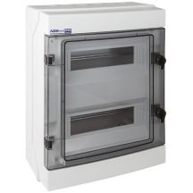 Hermetischer modularer Verteilerkasten (500 V AC, 1000 V DC) 2x12 Aufputz (N+PE) IP65 RH-24