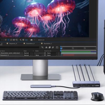 3. Ugreen USB-C + HDMI 4K 60Hz 2-in-1 KVM-Switch – Grau