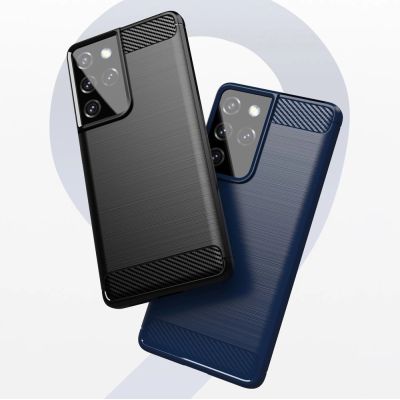 8. Carbon Case Flexibel Handyhülle TPU Schutzhülle für Samsung Galaxy S21 Ultra 5G schwarz