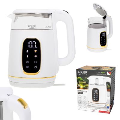 17. Adler AD 1305WG Wasserkocher 1,7 l 2200 W Transparent, Gold, Weiß