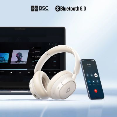 13. Baseus Bass BH1 NC Lite Kabelloser Over-Ear-Kopfhörer mit ANC – Weiß