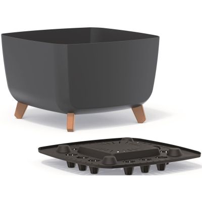 13. GRACIA QUADRATISCHER BLUMENTOPF 24x24CM ANTHRAZIT
