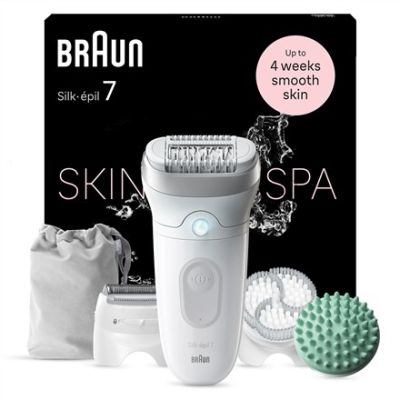 3. Braun Silk-épil 7 Epilierer 7-081, 40 Pinzetten, Weiß
