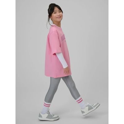 5. Locker geschnittenes Mädchen-T-Shirt mit Aufdruck 4F 4FJRSS26TTSHF3453-56S