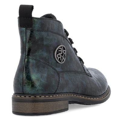 36. Damen-Lackstiefeletten in grüner Kroko-Optik Rieker 71205-90