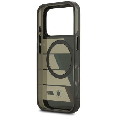 7. BMW M IML Metallknöpfe, dreifarbige Linien, MagSafe-Hülle für iPhone 17 Pro – Schwarz