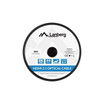8. LANBERG HDMI-KABEL M/M V2.1 30M 8K OPTISCH AOC CA-HDMI-30FB-0300-BK