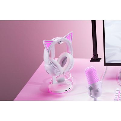 6. Razer Kraken Kitty V2, kabelgebundenes Over-Ear-Headset mit Mikrofon und Geräuschunterdrückung, Weiß