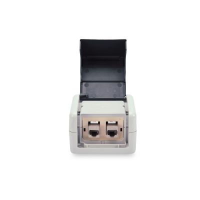 3. Digitus Anschlussdosen-Set mit Klappdeckel und Einsatz für 2 x Keystone-Module, IP44