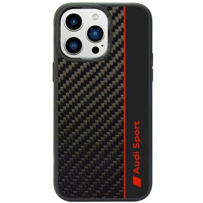 Audi Carbon Fiber Stripe iPhone 14 Pro Max 6,7" schwarz/schwarz Hardcase AUS-TPUPCIP14PM-R8/D1-BK